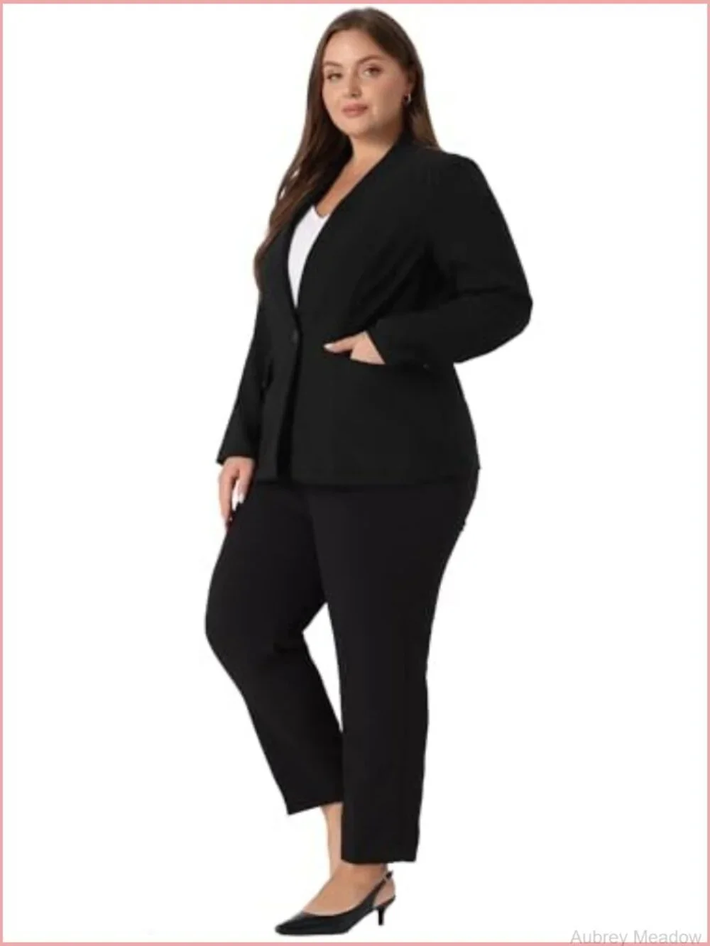 Plus Size Blazer Loose Fit Lightweight Office Work Suit Jacket Single Button